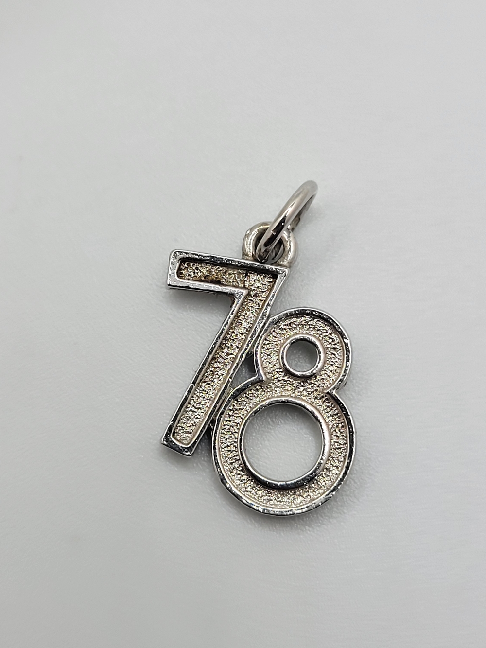 Silver Tone '78' Number Charm Pendant by Avon